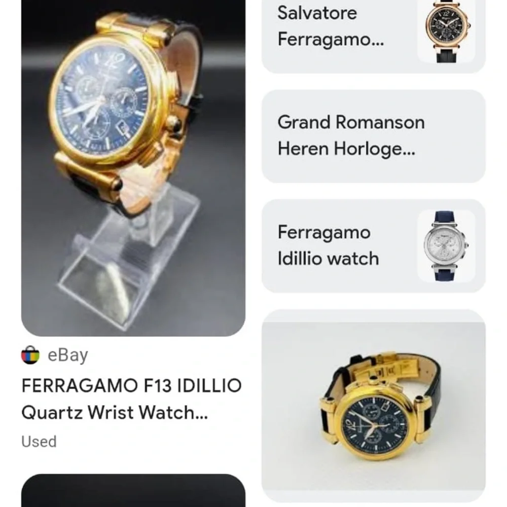 Salvatore Ferragamo F13 Firenze Idillio 45mm Gold Tone Swiss Made Men's Watch